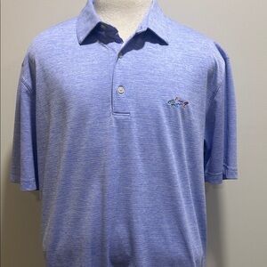 Men's Light Blue Polo Shirt with Shark Logo
